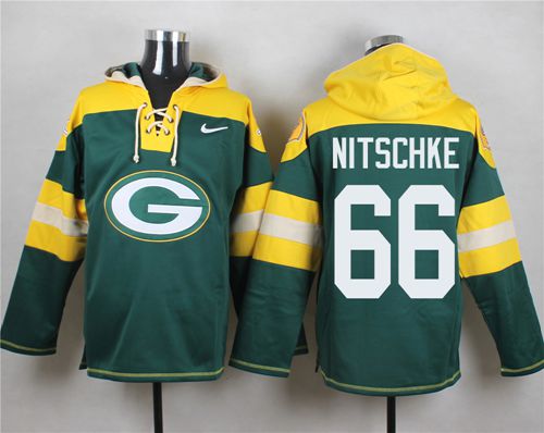 Nike Packers #66 Ray Nitschke Green Player Pullover NFL Hoodie - Click Image to Close